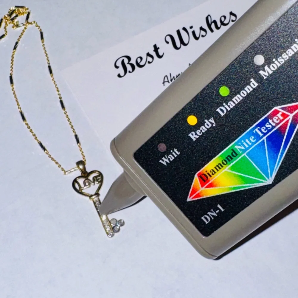 Real Diamond Love heart Key Pendant, Gift for her, Affordable gift for women WOW - Picture 4 of 5